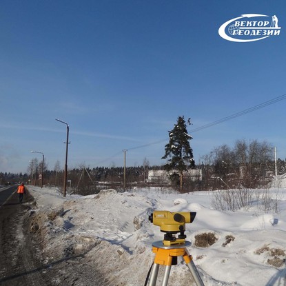 Топографическая съемка автомобильной дороги в г.Светогорск.